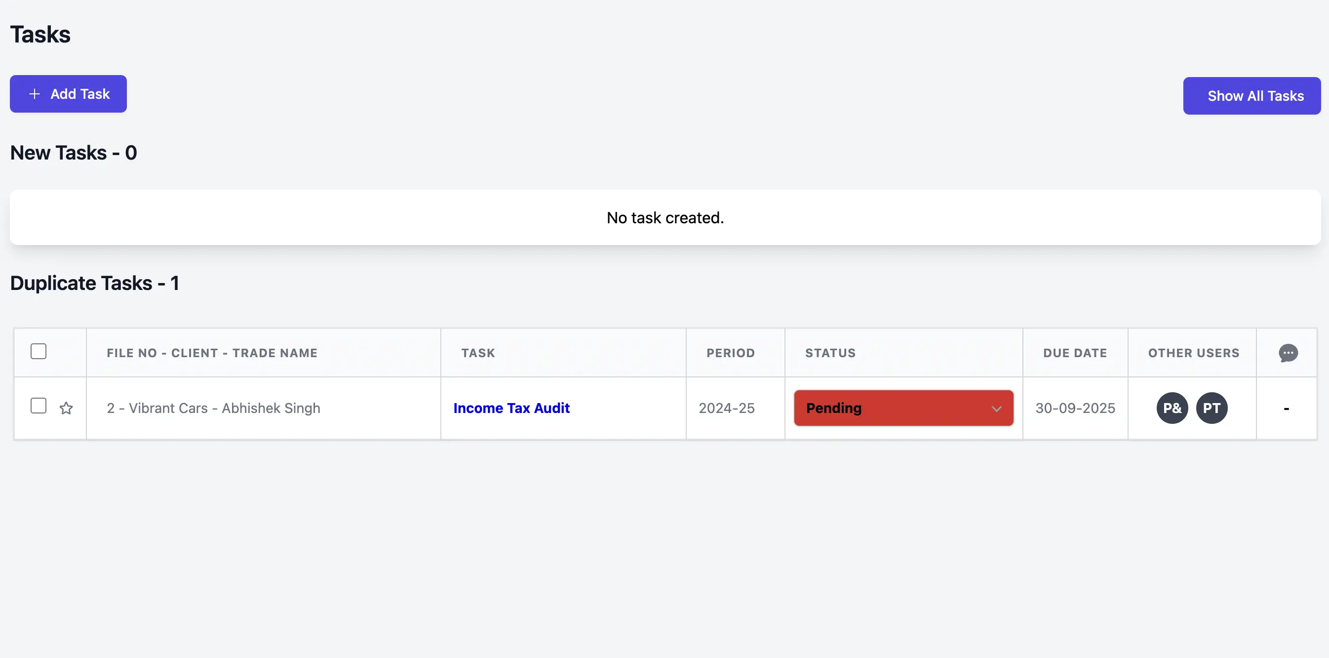 Duplicate clients