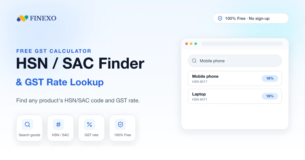 HSN / SAC Code & GST Rate Finder | Finexo